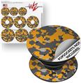 Decal Style Vinyl Skin Wrap 3 Pack for PopSockets WraptorCamo Old School Camouflage Camo Orange (POPSOCKET NOT INCLUDED)