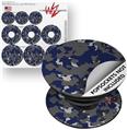 Decal Style Vinyl Skin Wrap 3 Pack for PopSockets WraptorCamo Old School Camouflage Camo Blue Navy (POPSOCKET NOT INCLUDED)