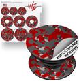 Decal Style Vinyl Skin Wrap 3 Pack for PopSockets WraptorCamo Old School Camouflage Camo Red (POPSOCKET NOT INCLUDED)