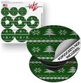 Decal Style Vinyl Skin Wrap 3 Pack for PopSockets Ugly Holiday Christmas Sweater - Christmas Trees Green 01 (POPSOCKET NOT INCLUDED)