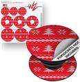 Decal Style Vinyl Skin Wrap 3 Pack for PopSockets Ugly Holiday Christmas Sweater - Christmas Trees Red 01 (POPSOCKET NOT INCLUDED)