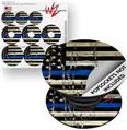 Decal Style Vinyl Skin Wrap 3 Pack for PopSockets Painted Faded Cracked Blue Line Stripe USA American Flag (POPSOCKET NOT INCLUDED)