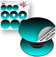 Decal Style Vinyl Skin Wrap 3 Pack for PopSockets Smooth Fades Neon Teal Black (POPSOCKET NOT INCLUDED)