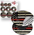 Decal Style Vinyl Skin Wrap 3 Pack for PopSockets Painted Faded and Cracked Red Line USA American Flag (POPSOCKET NOT INCLUDED)