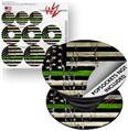Decal Style Vinyl Skin Wrap 3 Pack for PopSockets Painted Faded and Cracked Green Line USA American Flag (POPSOCKET NOT INCLUDED)