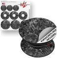 Decal Style Vinyl Skin Wrap 3 Pack for PopSockets Marble Granite 06 Black Gray (POPSOCKET NOT INCLUDED)