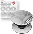 Decal Style Vinyl Skin Wrap 3 Pack for PopSockets Marble Granite 07 White Gray (POPSOCKET NOT INCLUDED)