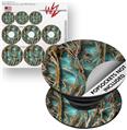 Decal Style Vinyl Skin Wrap 3 Pack for PopSockets WraptorCamo Grassy Marsh Camo Neon Teal (POPSOCKET NOT INCLUDED)