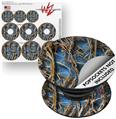 Decal Style Vinyl Skin Wrap 3 Pack for PopSockets WraptorCamo Grassy Marsh Camo Neon Blue (POPSOCKET NOT INCLUDED)