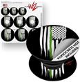 Decal Style Vinyl Skin Wrap 3 Pack for PopSockets Brushed USA American Flag Green Line (POPSOCKET NOT INCLUDED)
