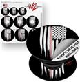 Decal Style Vinyl Skin Wrap 3 Pack for PopSockets Brushed USA American Flag Pink Line (POPSOCKET NOT INCLUDED)