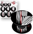 Decal Style Vinyl Skin Wrap 3 Pack for PopSockets Brushed USA American Flag Red Line (POPSOCKET NOT INCLUDED)