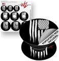 Decal Style Vinyl Skin Wrap 3 Pack for PopSockets Brushed USA American Flag (POPSOCKET NOT INCLUDED)