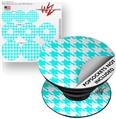 Decal Style Vinyl Skin Wrap 3 Pack for PopSockets Houndstooth Neon Teal (POPSOCKET NOT INCLUDED)