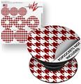 Decal Style Vinyl Skin Wrap 3 Pack for PopSockets Houndstooth Red Dark (POPSOCKET NOT INCLUDED)