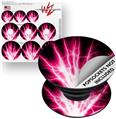 Decal Style Vinyl Skin Wrap 3 Pack for PopSockets Lightning Pink (POPSOCKET NOT INCLUDED)