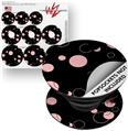 Decal Style Vinyl Skin Wrap 3 Pack for PopSockets Lots of Dots Pink on Black (POPSOCKET NOT INCLUDED)