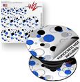 Decal Style Vinyl Skin Wrap 3 Pack for PopSockets Lots of Dots Blue on White (POPSOCKET NOT INCLUDED)