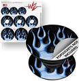 Decal Style Vinyl Skin Wrap 3 Pack for PopSockets Metal Flames Blue (POPSOCKET NOT INCLUDED)