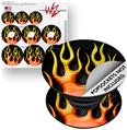 Decal Style Vinyl Skin Wrap 3 Pack for PopSockets Metal Flames (POPSOCKET NOT INCLUDED)