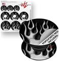 Decal Style Vinyl Skin Wrap 3 Pack for PopSockets Metal Flames Chrome (POPSOCKET NOT INCLUDED)