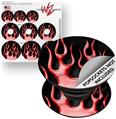 Decal Style Vinyl Skin Wrap 3 Pack for PopSockets Metal Flames Red (POPSOCKET NOT INCLUDED)