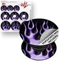 Decal Style Vinyl Skin Wrap 3 Pack for PopSockets Metal Flames Purple (POPSOCKET NOT INCLUDED)