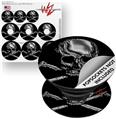 Decal Style Vinyl Skin Wrap 3 Pack for PopSockets Chrome Skull on Black (POPSOCKET NOT INCLUDED)