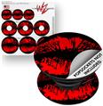 Decal Style Vinyl Skin Wrap 3 Pack for PopSockets Big Kiss Lips Red on Black (POPSOCKET NOT INCLUDED)