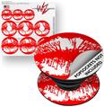 Decal Style Vinyl Skin Wrap 3 Pack for PopSockets Big Kiss Lips White on Red (POPSOCKET NOT INCLUDED)