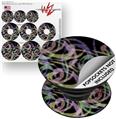 Decal Style Vinyl Skin Wrap 3 Pack for PopSockets Neon Swoosh on Black (POPSOCKET NOT INCLUDED)