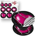 Decal Style Vinyl Skin Wrap 3 Pack for PopSockets Barbwire Heart Hot Pink (POPSOCKET NOT INCLUDED)