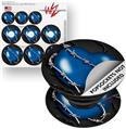 Decal Style Vinyl Skin Wrap 3 Pack for PopSockets Barbwire Heart Blue (POPSOCKET NOT INCLUDED)