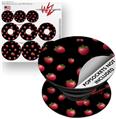 Decal Style Vinyl Skin Wrap 3 Pack for PopSockets Strawberries on Black (POPSOCKET NOT INCLUDED)