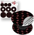 Decal Style Vinyl Skin Wrap 3 Pack for PopSockets Pastel Butterflies Red on Black (POPSOCKET NOT INCLUDED)