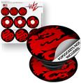 Decal Style Vinyl Skin Wrap 3 Pack for PopSockets Oriental Dragon Red on Black (POPSOCKET NOT INCLUDED)