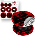 Decal Style Vinyl Skin Wrap 3 Pack for PopSockets Oriental Dragon Black on Red (POPSOCKET NOT INCLUDED)