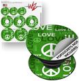 Decal Style Vinyl Skin Wrap 3 Pack for PopSockets Love and Peace Green (POPSOCKET NOT INCLUDED)