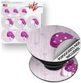 Decal Style Vinyl Skin Wrap 3 Pack for PopSockets Mushrooms Hot Pink (POPSOCKET NOT INCLUDED)