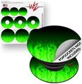 Decal Style Vinyl Skin Wrap 3 Pack for PopSockets Fire Green (POPSOCKET NOT INCLUDED)