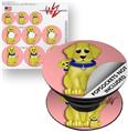 Decal Style Vinyl Skin Wrap 3 Pack for PopSockets Puppy Dogs on Pink (POPSOCKET NOT INCLUDED)
