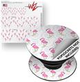 Decal Style Vinyl Skin Wrap 3 Pack for PopSockets Flamingos on White (POPSOCKET NOT INCLUDED)