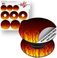 Decal Style Vinyl Skin Wrap 3 Pack for PopSockets Fire on Black (POPSOCKET NOT INCLUDED)