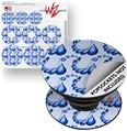 Decal Style Vinyl Skin Wrap 3 Pack for PopSockets Petals Blue (POPSOCKET NOT INCLUDED)