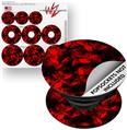 Decal Style Vinyl Skin Wrap 3 Pack for PopSockets Skulls Confetti Red (POPSOCKET NOT INCLUDED)