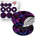 Decal Style Vinyl Skin Wrap 3 Pack for PopSockets Twisted Garden Hot Pink and Blue (POPSOCKET NOT INCLUDED)
