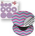 Decal Style Vinyl Skin Wrap 3 Pack for PopSockets Zig Zag Teal Pink Purple (POPSOCKET NOT INCLUDED)