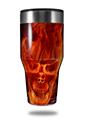 Skin Decal Wrap for Walmart Ozark Trail Tumblers 40oz Flaming Fire Skull Orange (TUMBLER NOT INCLUDED)
