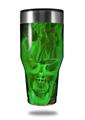 Skin Decal Wrap for Walmart Ozark Trail Tumblers 40oz Flaming Fire Skull Green (TUMBLER NOT INCLUDED)