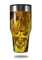 Skin Decal Wrap for Walmart Ozark Trail Tumblers 40oz Flaming Fire Skull Yellow (TUMBLER NOT INCLUDED)